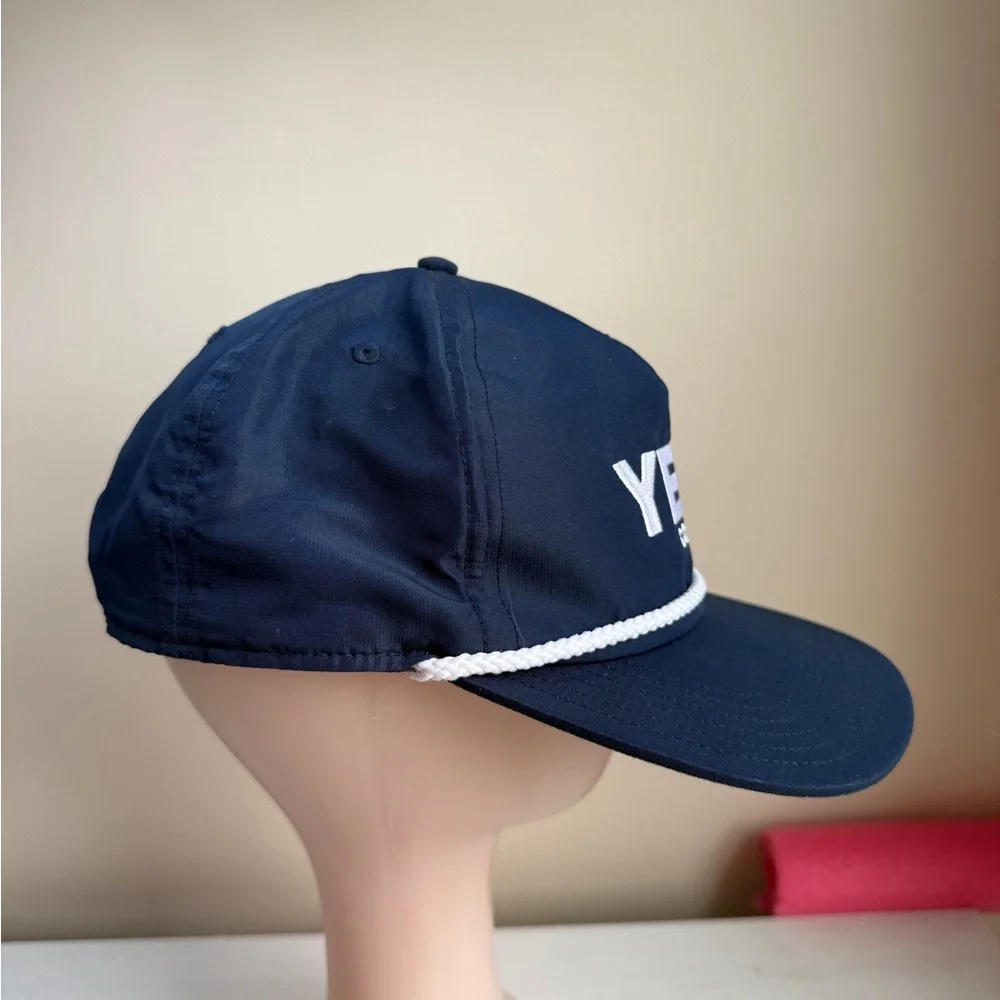Yeti Coolers Rope Hat Mid Pro Flat Brim Snap Back Dad Hat Recycled Blue White